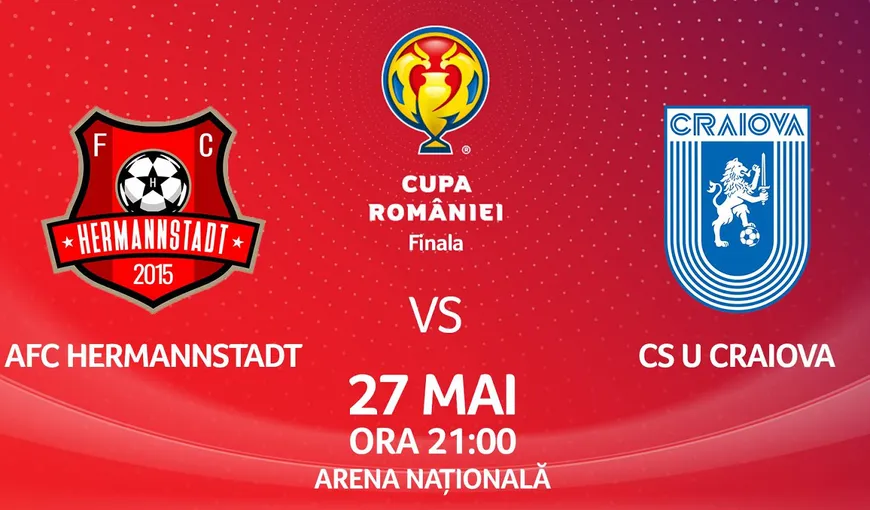CSU CRAIOVA HERMANNSTADT FINALA CUPA ROMANIEI. Anunţ IMPORTANT pentru fanii care merg pe ARENA NAŢIONALĂ