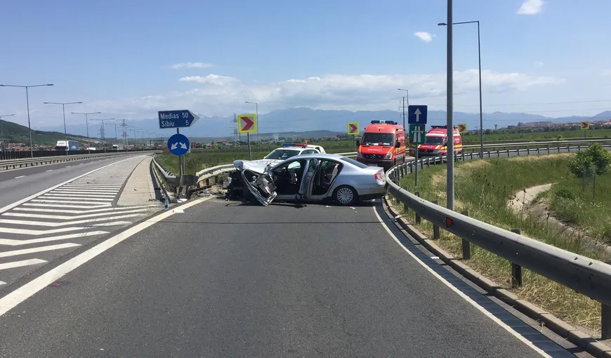 Accident pe Autostrada Sibiu – Orăştie: trei persoane au fost rănite