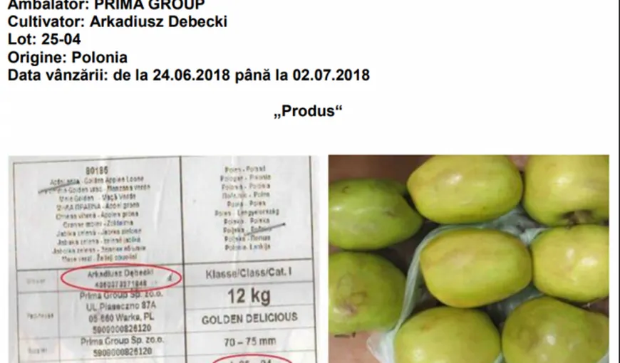 O nouă alertă alimentară în România! Mere verzi cu exces de pesticide, retrase de un supermarket