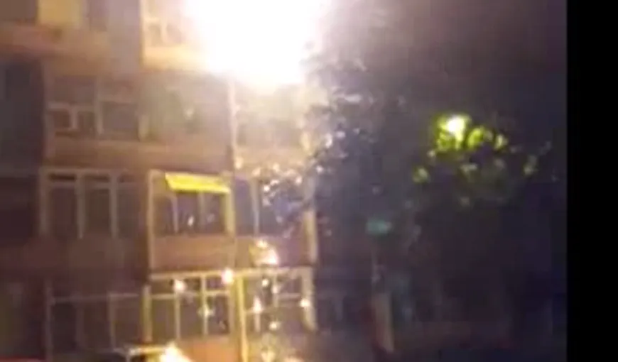 Explozie într-un bloc din Braşov. Un bărbat a probat butelia cu o brichetă VIDEO