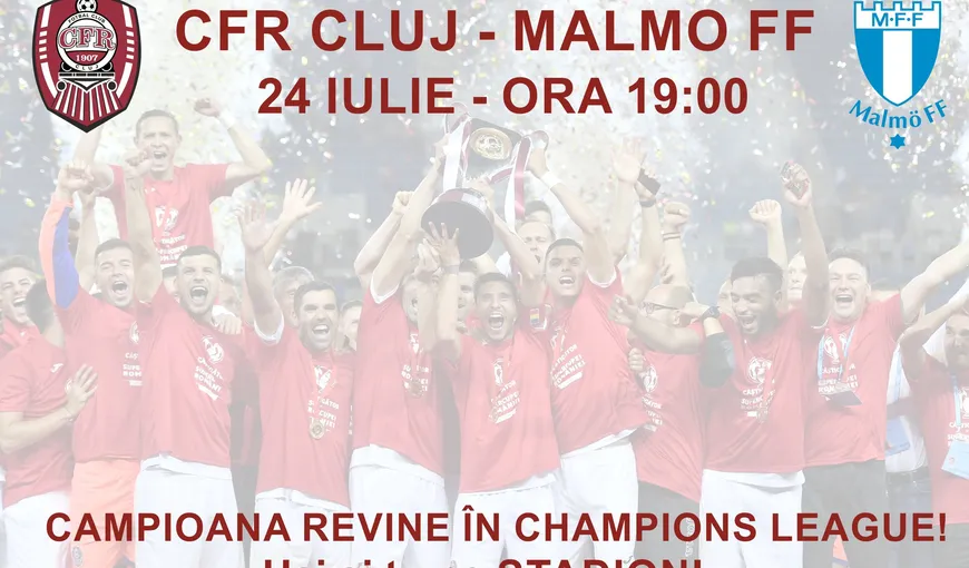 CFR CLUJ – MALMO 0-1: Debut prost pentru campioana României în Champions League 2018