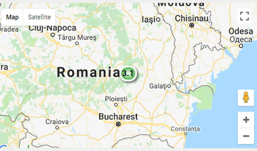 CUTREMUR ÎN ROMÂNIA. A avut magnitudinea de 3.1