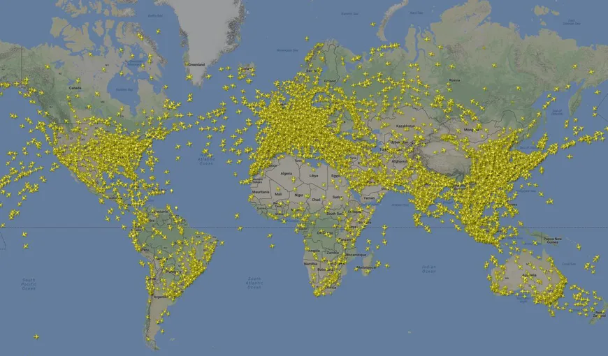 Aglomeraţie mare pe cer: 19.000 de avioane în aer în acelaşi timp