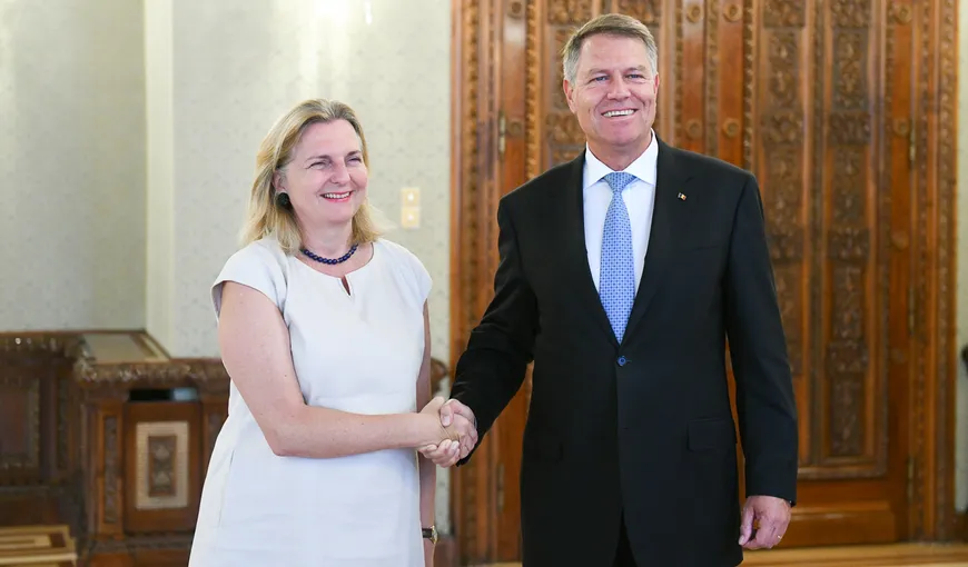 Preşedintele Iohannis a avut o întrevedere cu ministrul austriac de Externe, Karin Kneissl