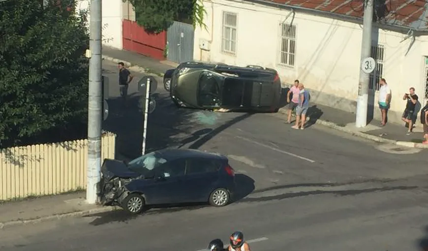 Accident spectaculos în Călăraşi. Trei maşini au fost grav avariate VIDEO