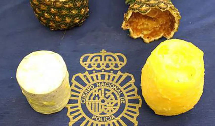 Poliţia a confiscat zeci de kilograme de cocaină ascunsă în fructe de ananas