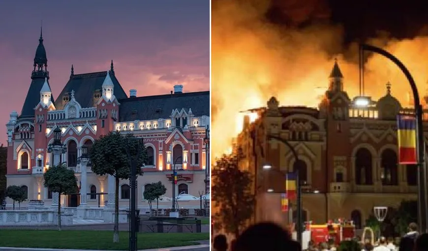 Incendiul de la Palatul Episcopiei Greco-Catolice din Oradea a fost stins. Primăria strânge fonduri pentru refacerea monumentului