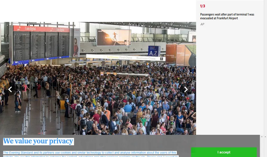 Aeroportul din Frankfurt a fost evacuat. O persoană s-a sustras controlului de securitate UPDATE
