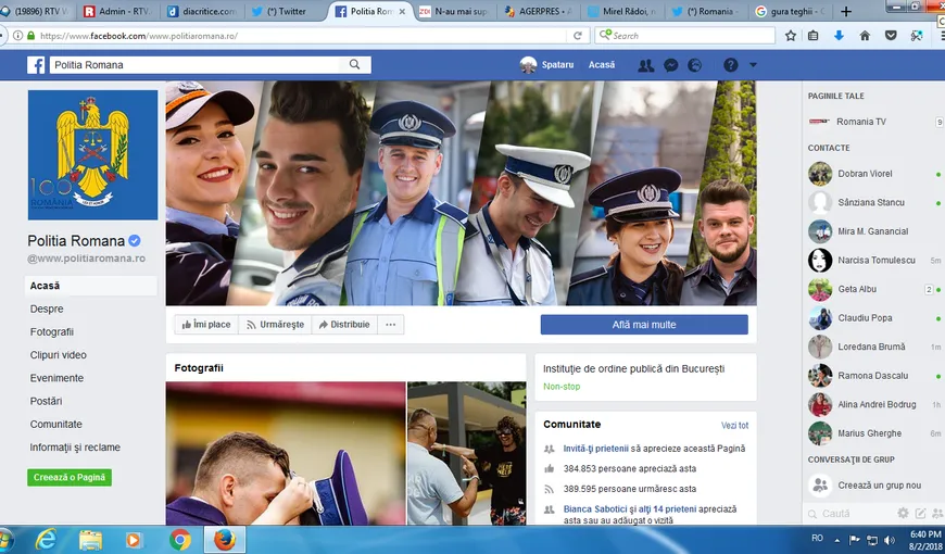 Poliţia Română a mai făcut un pas înapoi. Şi-a închis secţiunea de review-uri de pe Facebook