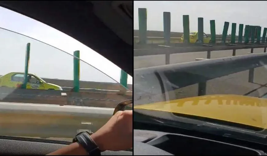 Inconştienţă la volan. Un taximetrist a mers pe contrasens, pe Autostradă VIDEO