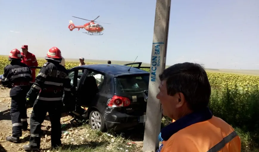 Accident grav în Tulcea. Cinci persoane, printre care două fete de 12 ani, au fost rănite. O victimă, preluată cu elicopterul SMURD