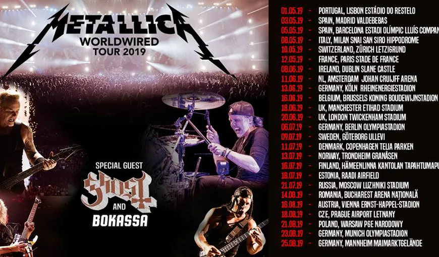 Metallica va cânta din nou la Bucureşti