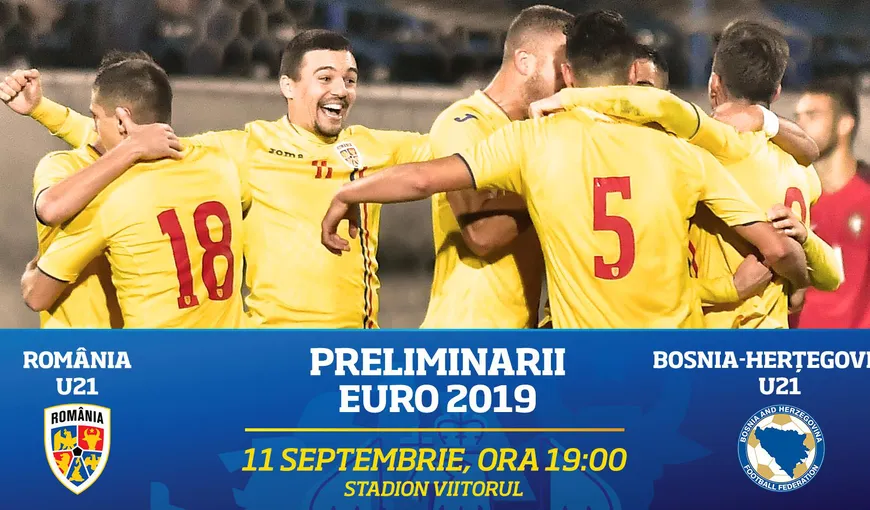 ROMANIA – BOSNIA 2-0. Pas mare făcut de tricolorii mici spre EIURO 2019
