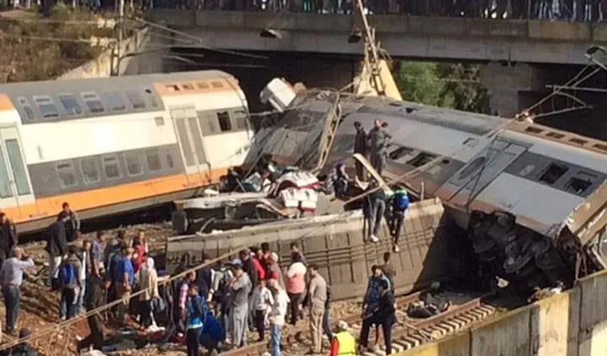 Tren deraiat în Maroc. Între patru şi zece persoane ar fi murit şi o sută au fost rănite FOTO şi VIDEO