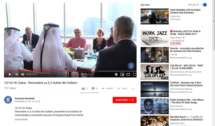 Premierul Dăncilă, în Emiratele Arabe Unite pentru cooperare, parteneriate, oportunităţi de afaceri şi proiecte comune VIDEO