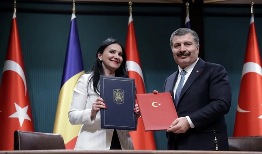 Acord între guvernele României şi Turciei privind cooperarea în domeniul sănătăţii, semnat de miniştrii de resort din cele două ţări