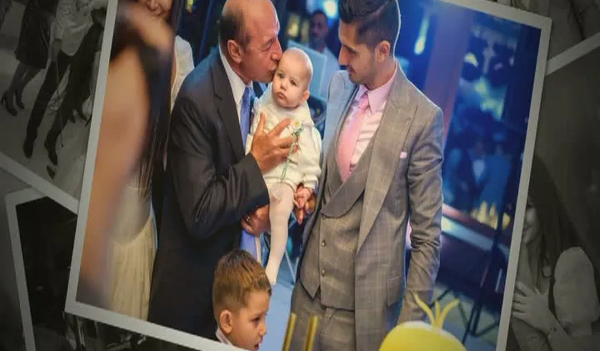 Imagini de la botezul Anastasiei, fiica cea mică a Elenei Băsescu. Traian Băsescu, moment special cu Aurel Tămaş VIDEO