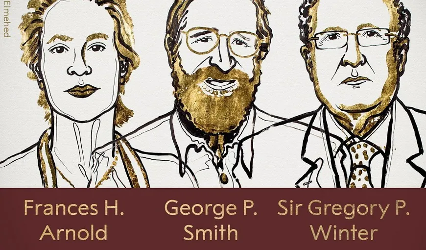 Premiul Nobel pentru Chimie: Frances H. Arnold, P.Smith şi Sir Gregory P. Winter