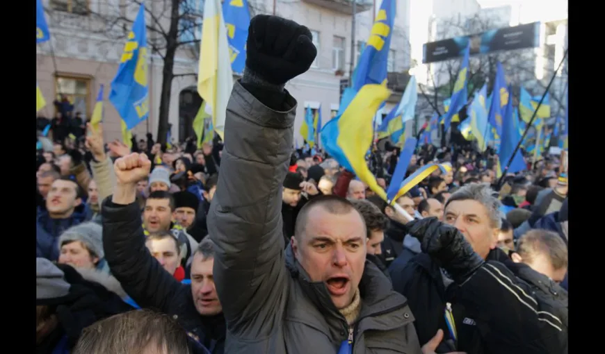Proteste la Kiev. Naţionaliştii au manifestat cu ocazia sărbătorii naţionale a Apărătorului Ucrainei