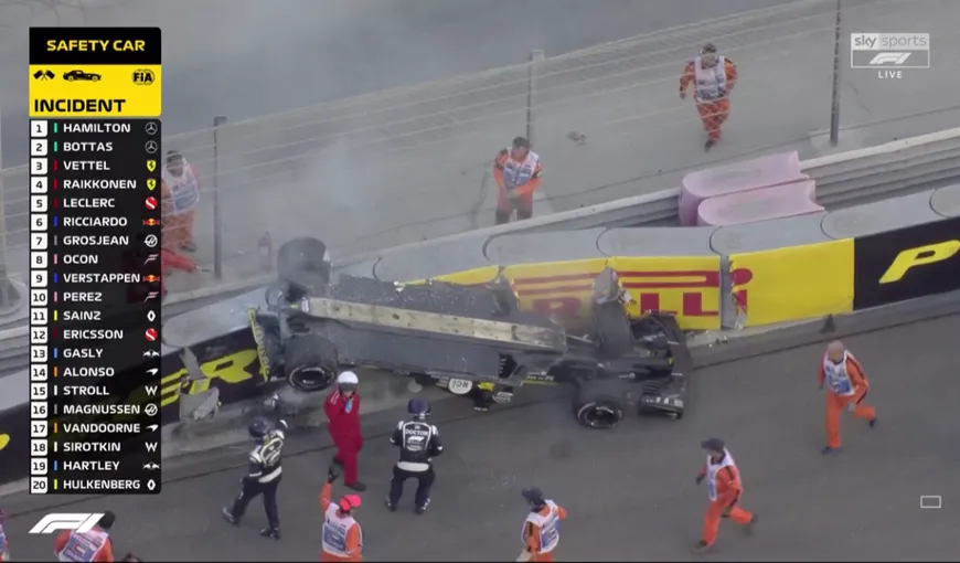 Accident grav în Formula 1 la Abu Dhabi. Monopostul lui Nico Hulkenberg a luat foc