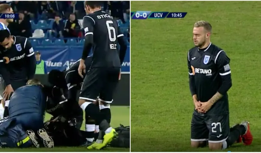 Momente de groază la meciul Poli Iaşi – CSU Craiova. Mihailă a fost lovit în gât şi a rămas inconştient VIDEO