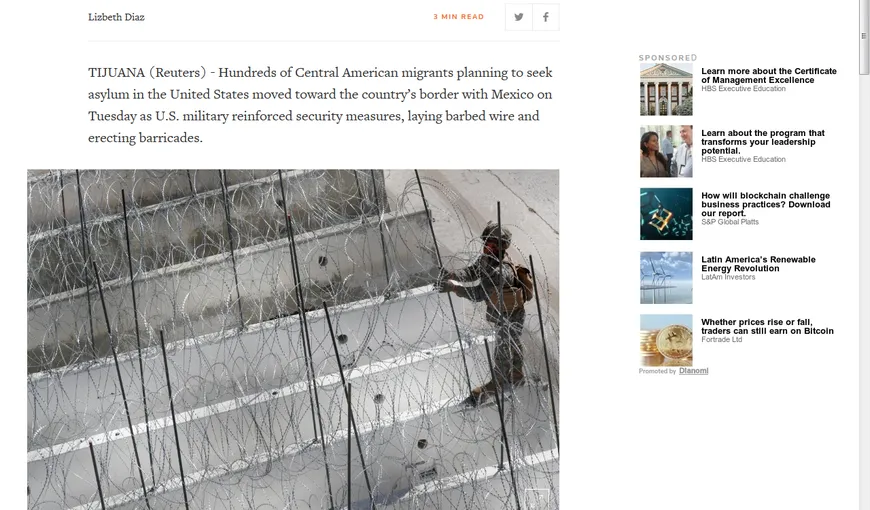 Americanii întind sârmă ghimpată la frontiera cu Mexicul