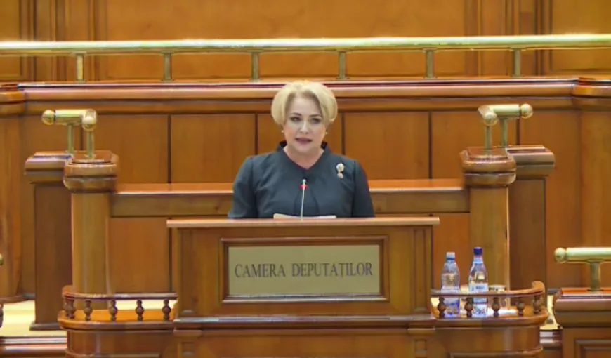 Viorica Dăncilă, discurs în plenul Camerei Deputaţilor, la „Ora prim-ministrului”