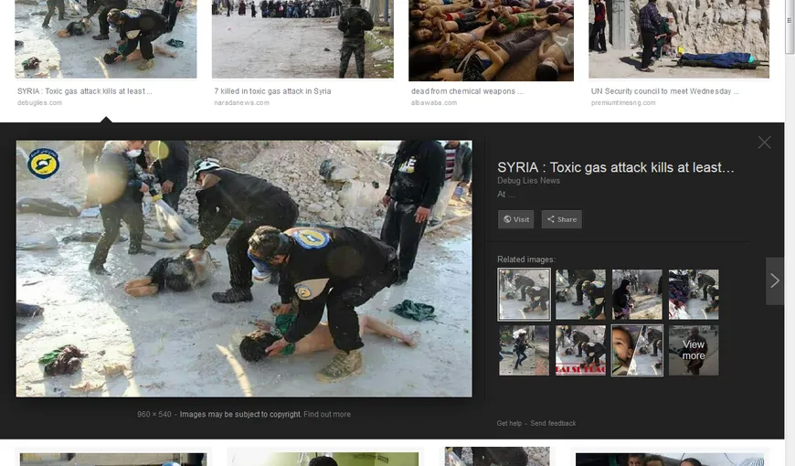 Atacuri cu gaze toxice în Siria. Damascul atribuie aceste acţiuni rebelilor care dezmint acuzaţiile