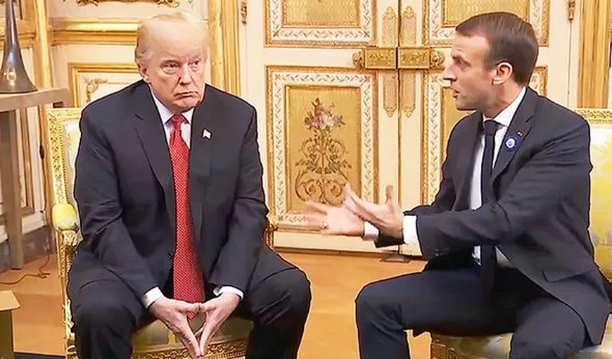 Macron l-a primit pe preşedintele SUA la Palatul Elysee. Trump: Vrem o Europă puternică, să ajutăm Europa, dar în mod corect