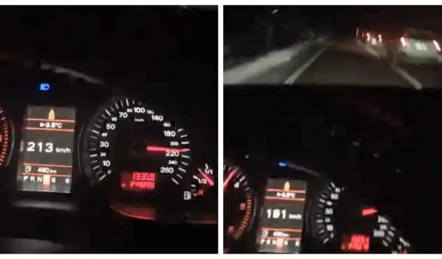 Şofer teribilist, LIVE pe Facebook în timp ce conducea cu peste 210 kilometri pe oră