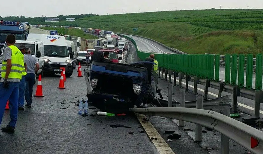 Trafic îngreunat pe A1 spre Capitală după ce circulaţia a fost blocată din cauza unui accident rutier