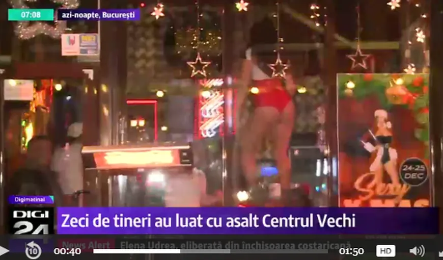 Sute de tineri au petrecut Ajunul Crăciunului în cluburile din Bucureşti. Dansatoarele s-au costumat în SEXY CRĂCIUNIŢE VIDEO
