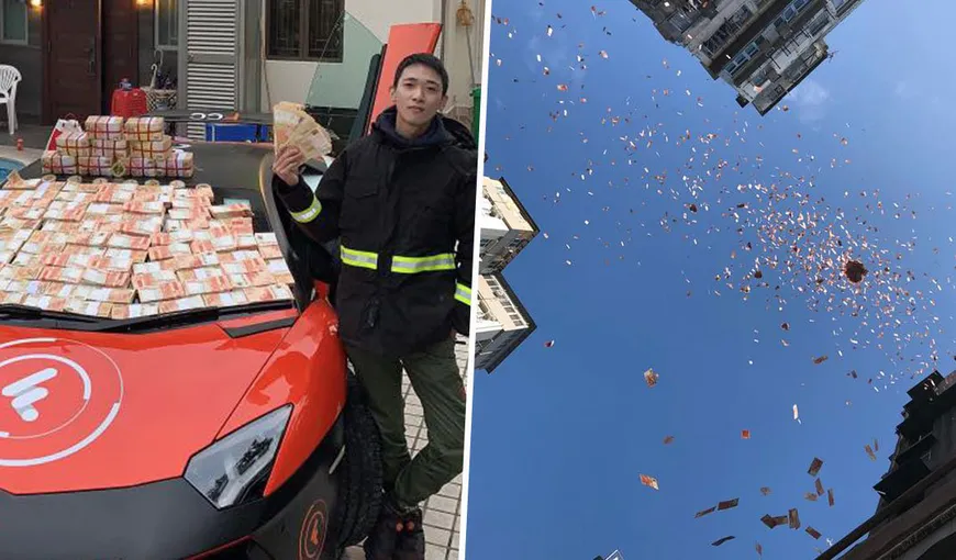 Un milionar a aruncat cu bani de la etajul 8 al unui bloc dintr-un cartier sărac