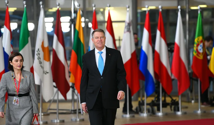 Preşedintele Klaus Iohannis participă joi şi vineri la reuniunea Consiliului European