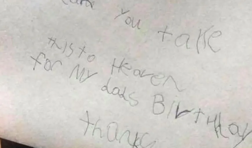 Un copil de 7 ani i-a trimis o scrisoare în Rai tatălui său. Gestul impresionant al poştei din Marea Britanie
