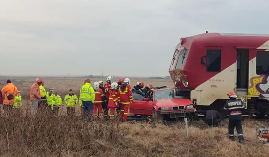 Accident feroviar în Timiş, un şofer nu a respectat indicatoarele rutiere