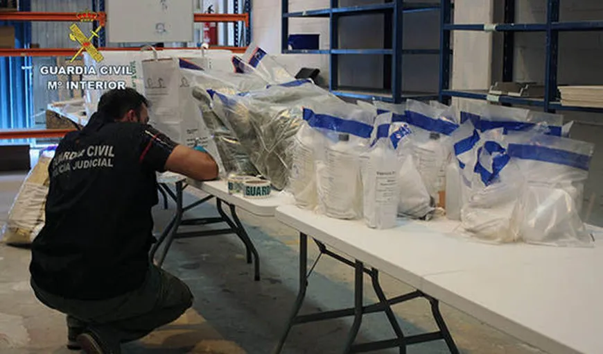 Cantitate-record de droguri, de 2.700 de kilograme, confiscată de autorităţile spaniole. Sunt implicaţi şi români