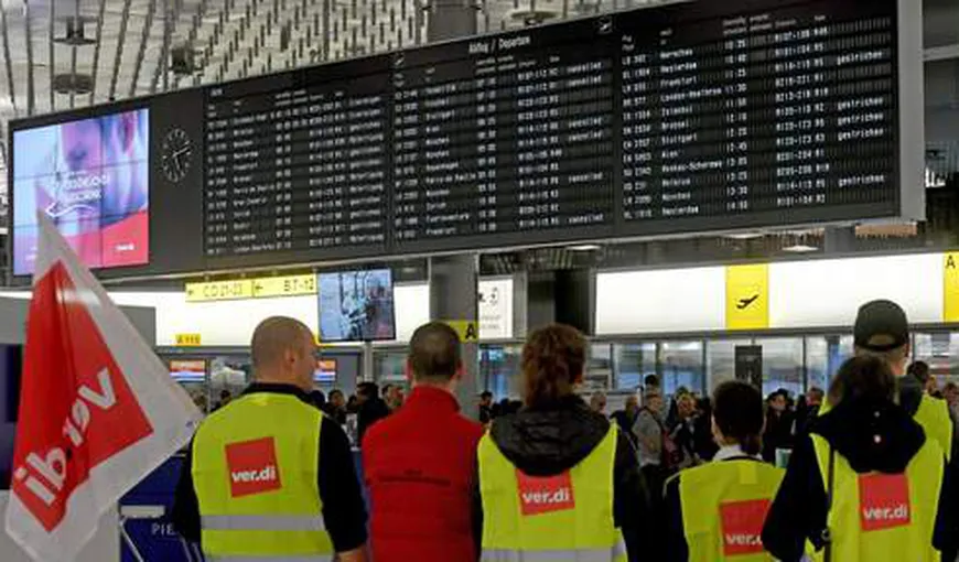 Sute de zboruri au fost anulate în Germania pentru a treia oară în mai puţin de zece zile din cauza grevelor salariaţilor