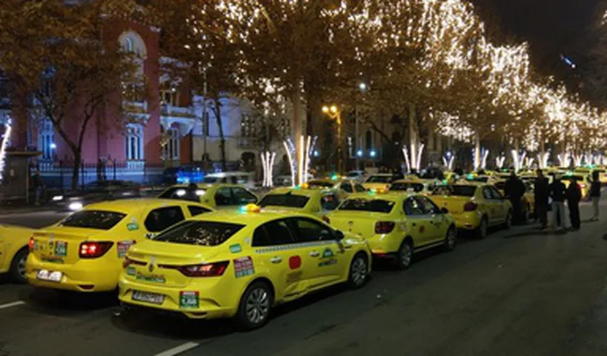 Protestul taximetriştilor împotriva concurenţei în sistem ride sharing blochează centrul Capitalei