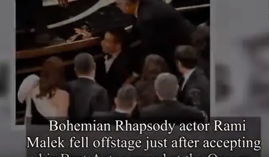 Incident la Oscar 2019: Rami Malek, câştigătorul Oscarului pentru cel mai bun actor în rol principal, a căzut de pe scenă