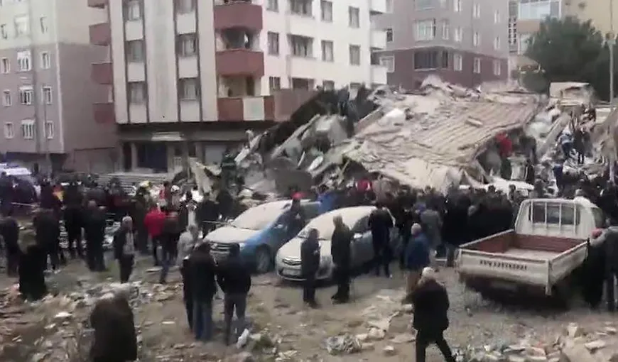 Bloc de 8 etaje prăbuşit în Turcia: 21 morţi conform ultimului bilanţ
