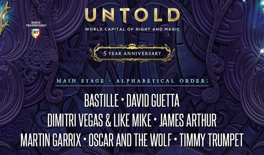 Martin Garrix, David Guetta şi Dimitri Vegas & LIKE MIKE, prezenţi la ediţia aniversară UNTOLD