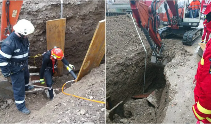 Accident de muncă în Alba. Un bărbat care lucra la reţeaua de canalizare a murit după ce a fost prins sub un mal de pământ