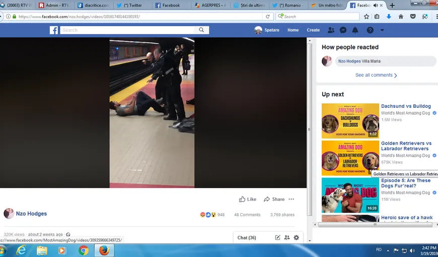 Incident grav la metrou, un bărbat fără bilet e bătut cu bestialitate de agenţi. Mai mult, un tren e aproape să îl lovească VIDEO