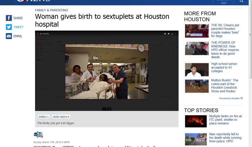 O femeie din Texas a născut sextupleţi. Această naştere multiplă este rară VIDEO