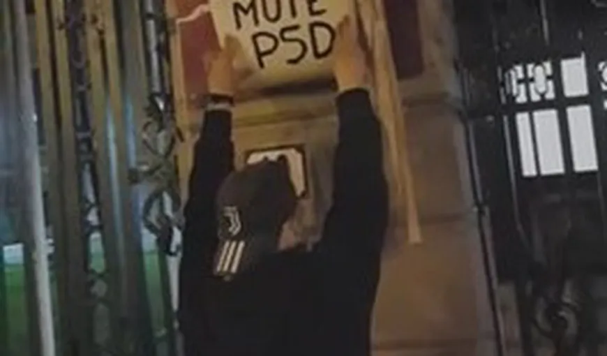 Celebrul protestatar „Ceauşescu”, siglă cu mesaj personalizat pentru PSD. Video