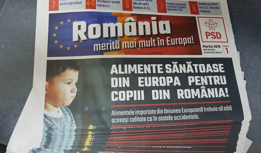 Pliante de promovare a PSD pentru europarlamentare, distribuite de Poşta Română. Reacţia PNL
