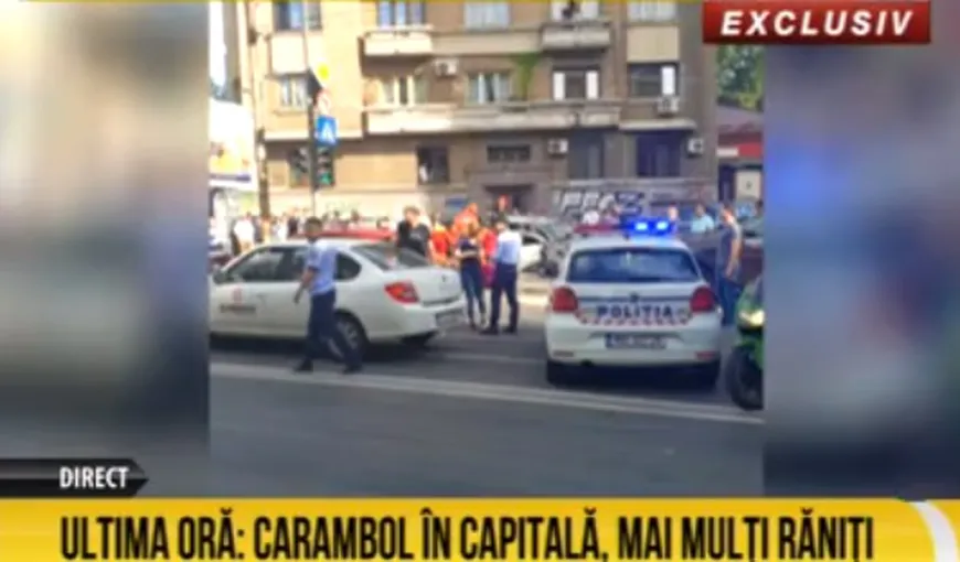 Accident violent în Bucureşti. Carambol pe bulevardul Carol
