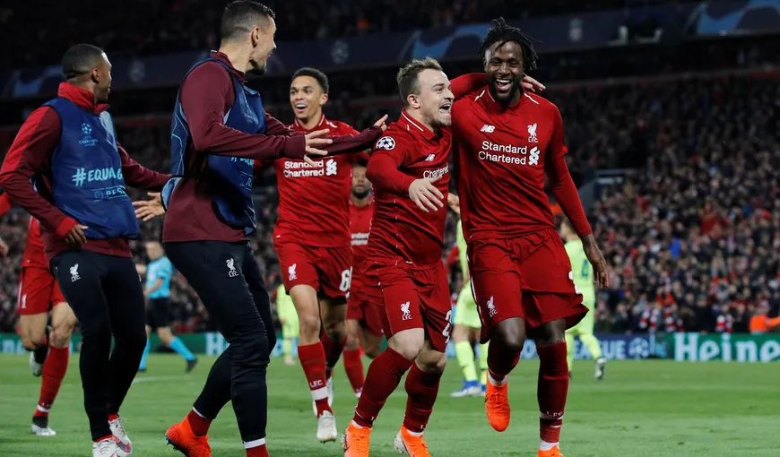 Miracol pe Anfield. Liverpool a mai reuşit o victorie istorică, 4-0 cu Barcelona, şi s-a calificat în finala Ligii Campionilor