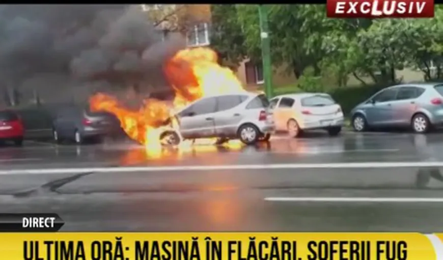 Un autoturism a luat foc pe un bulevard din Braşov